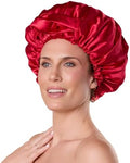 Bounce Curl Reversible Satin Hair Bonnet, Adjustable Band, Night Cap For Curly Hair Reduce Friction Helps Prevent Frizz by BounceCurl