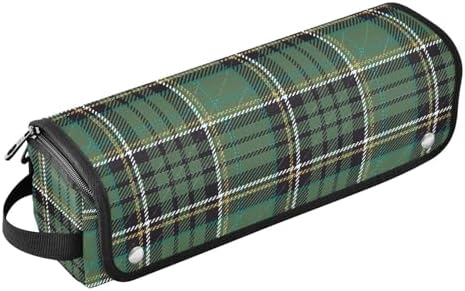 Tartan Buffalo Plaid Verdant Hair Tools Travel Bag Travel Organizer Pouch with Heat Resistant Mat Portable Carrying Case for Hair Dryer Curling Iron Flat Irons by PJXTH