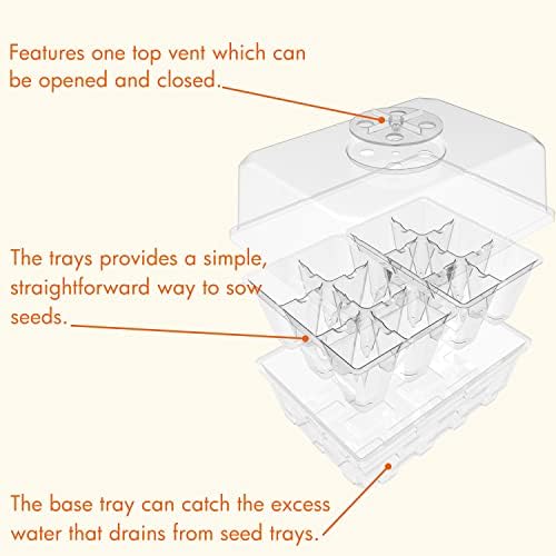 Gardzen 10 Pack Seed Starter Trays with Dome and Clear Base 120 Cell - Image 4
