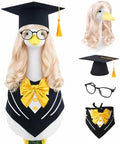 Graduation Porch Goose Accessories with Blonde Wig and Cap, 4-Piece by ZYIDBNG