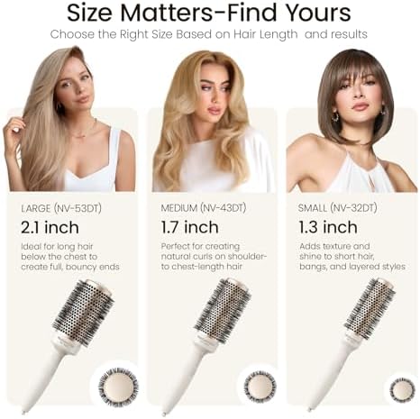 AIMIKE NaturaVol Round Brush for Blow Out, 2.1" Large Brush for Long Hair - Image 4