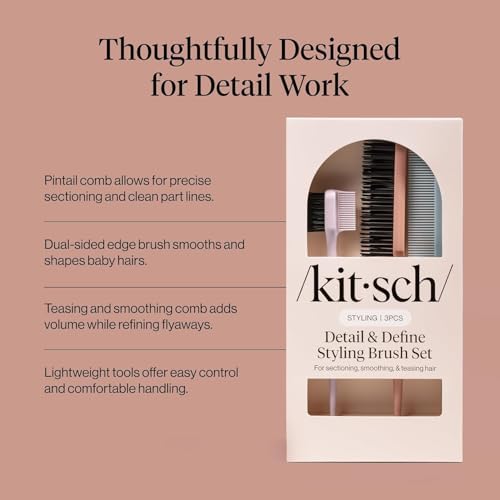 Kitsch Slick Back Hair Brush – Slick Back Brush for Styling - Image 3