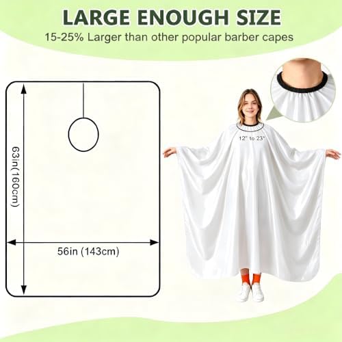Professional Salon Hair Cutting Cape,56x63 inches Large Hairdresser Cape for Haircut,Coloring,Makeup,Styling and More,(White) - Image 4