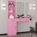 4ever2buy Pink Salon Stations for Hair Stylist, Wall Mount Barber Station by 4ever2buy