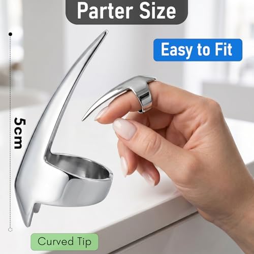 My Hair Tools Hair Parting & Sectioning Ring – Stainless Steel Finger Braiding Pick Tool for Dreadlocks, Wigs, Weaves, Hair Extensions – Quick Install Styling Tool for Salon & Home Use (2pcs Silver) - Image 3