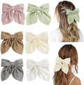Seiolieliou 6Pcs Hair Bows for Women, Silky Satin Bow Hair Clips for Girls by Seiolieliou