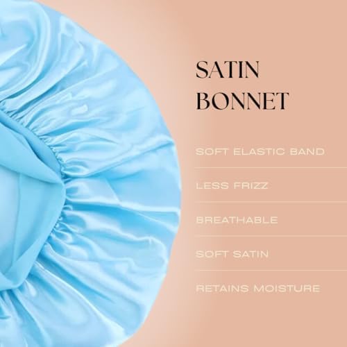 Satin Bonnet – Sleep Bonnet for Women and Men Curly Hair, Braids, and Natural Hairstyles (1pck) - Image 3