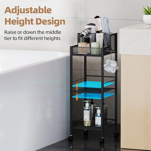 VITVITI Metal Hair Tool Organizer Shelf, Bathroom Storage Shelf Cart, Black - Image 2