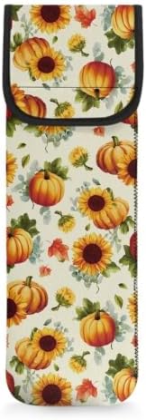 Flashideas Thanksgiving Pumpkin Curling Iron Holder Heat Resistant Neoprene Curling Iron Cover Bag with Pocket Curling Iron Organizers and Storage for Hair Straightener, Curling Iron, Flat Iron by Flashideas