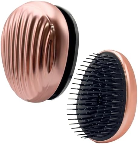 WYNK Mini Travel Detangling Hairbrush Detangler with Cover, Champagne Gold by WYNK