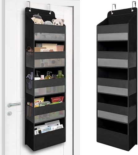 TYMENSH Over the Door Organizer for Bedroom Bathroom Pantry, 5 Shelf Black by TYMENSH