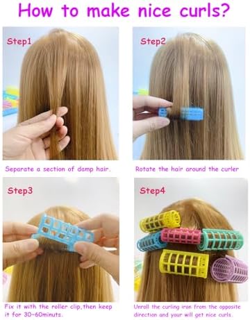 20PCS Plastic Hair Rollers Set 2.5cm/1in Heatless Rollers Hair Curlers Snap on Rollers Self Grip Rollers Hairdressing Curlers Tools for DIY Hairdressing Hair Salon (Purple) - Image 6