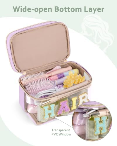 Fasrom Double Layer Hair Accessories Organizer, Preppy Makeup Bag for Girls - Image 3