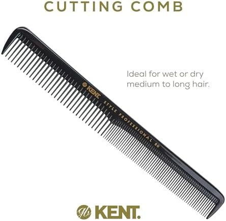 Kent SPC80 Salon-Style Dressing Cutting Comb with Wide and Fine Teeth - Professional Barber Haircut Comb for Styling and Teasing for All Hair Types - Kent Quality Barber Supplies - Image 3