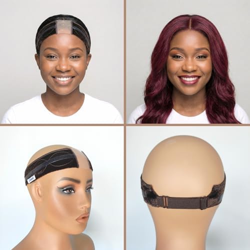 LIT UNICORNS Wig Grip Band with Silicone | Non-Slip to Keep Wig in Place | Premium Adjustable Velvet Gripper for Lace Front Wigs (Brown) - Image 5