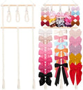 Macrame hair accessories organizer Wall Mounted,No-Drill Bow Holder by AOFLLU