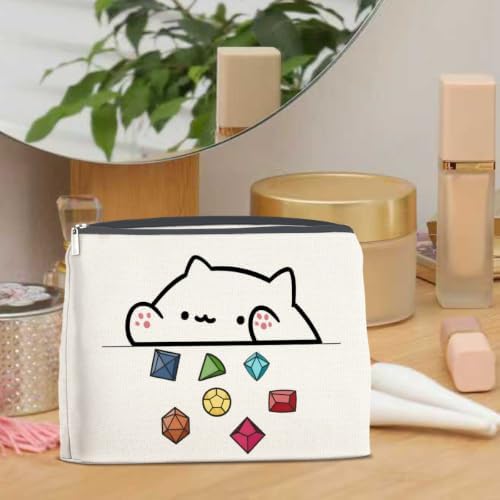LyoGao Funny Dice Cat Makeup Bag, Gaming Gift Cosmetic Bag for Women Girls - Image 5