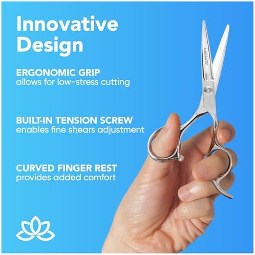 Equinox International, Professional Hair Scissors, Hair Cutting Scissors Professional, 6.5” Overall Length, Barber Scissors For Men & Women, Premium Shears For Salon & Home Use (Ice Tempered, Silver) - Image 6