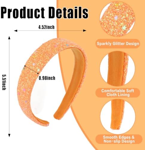 Headbands for Girls, 3 Pack Sparkly Glitter Toddler Girls Headbands - Image 2