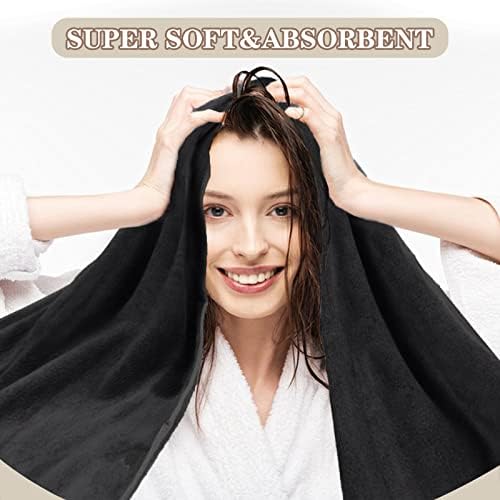 SUNLAND Microfiber Hair Towel 40 X 20 inch 2Pack Black - Image 2