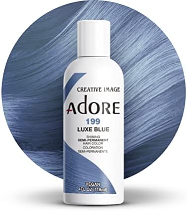 Adore Semi Permanent Hair Color, 199 Luxe Blue, 4 Fl Oz by Adore