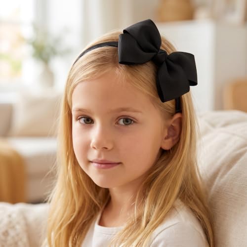 11PCS School Hair Accessories Uniform Hair Bow Headband Clips(Black) - Image 7