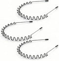Metal Headband for Men, Non Slip Wave Hair Band, ZigZag Wire 3 Pcs by KELUBATUbrand