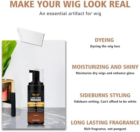 Lace Glue Kit Complete Set with Lace Tint Mousse, Lace Melting Spray Wig Glue for Women's Wigs and Hairpieces - Wig Installation Kit & Tape in Extension Rmover & Cap (Dark Brown) - Image 2