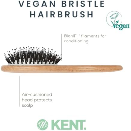 Kent V02 Vegan Boar Bristle Hair Brush with Nylon Pins, Organic Hair Brush for Styling and Detangling, Paddle Brush Ideal for All Hair Types (Small) - Image 4