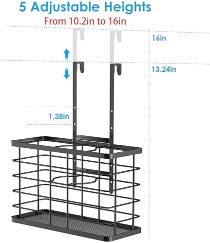 Hair Tool Organizer, Dryer Holder, 3 in 1 Blow Bathroom Organizer Wall Mounted/Cabinet Door for Flat Iron, Curling Straightener, Care & Styling Tools Storage Basket - Image 7