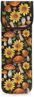 Thanksgiving Sunflowers Mushrooms Curling Iron Holder Heat Resistant Neoprene Curling Iron Cover Bag with Pocket Curling Iron Organizers and Storage for Hair Straightener, Curling Iron, Flat Iron by Flashideas