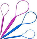 Teenitor 4pcs Pony Hair Tail Accessories, 2 Pairs French Braiding Tool, Turvy Styling Tool for Women Girls, Ponytail Pull Through Tool Purple/Blue by PERFECTYOURBEAUTY