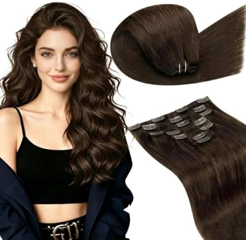 LaaVoo Hair Extensions Clip Ins, For Beginners, 16 Inch by LaaVoo