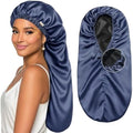 YANIBEST Adjustable Satin Sleep Bonnet, Double Layer Extra Long Hair Bonnet by yanibest