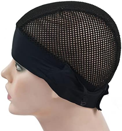 2 Pcs Headband Wig Caps Adjustable Big Hole Mesh Wig Grip Cap Ice Silk Material for Making Headband Wigs (Big Hole Caps) - Image 2
