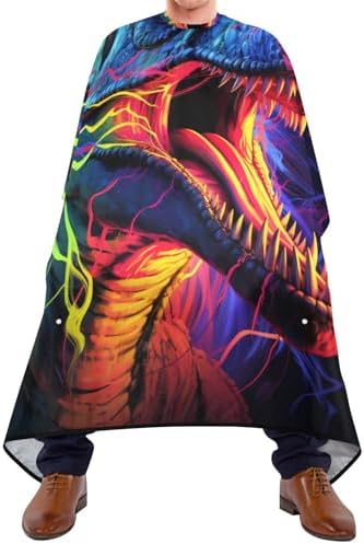 ALAZA Neon Dinosaur Barber Cape for Men Women, Waterproof Haircut Apron Beard Shaving Bib Hair Cutting Cloth 55 x 65 Inch - Image 2