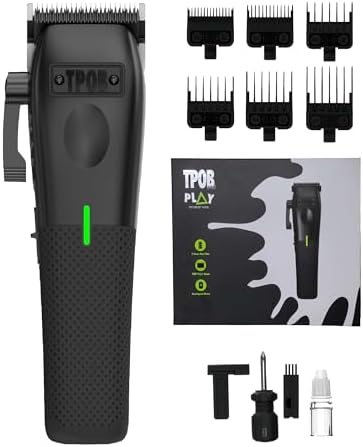 TPOB Play Barber Hair Clippers for Men 7500 RPM with Rubber Grips (Blackout) by TPOB