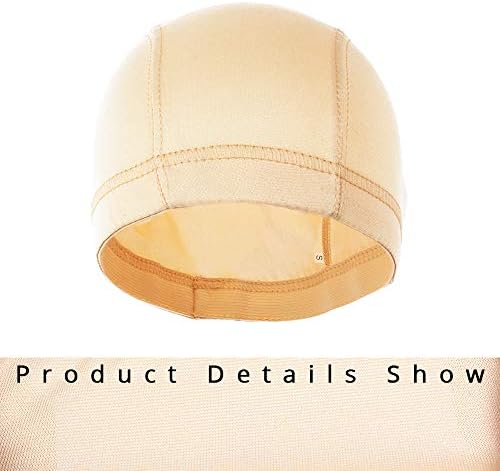 ZQIAN BEAUTY Dome Caps For Wigs 6 Pcs Stretchable Beige Dome Wig Cap Spandex Dome Wig Cap For Women Men Mesh Dome Cap (6 Pcs, Beige, M) - Image 3