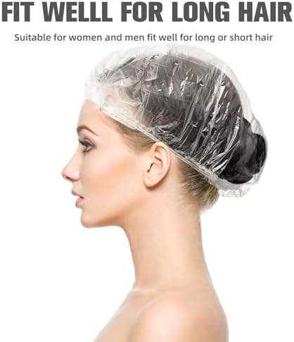 200 Pcs Larger Shower Caps Disposable, Plastic Hair Caps for Women Men. - Image 6