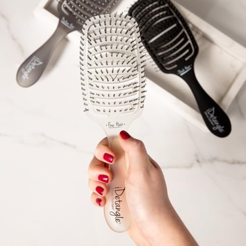 Olivia Garden iDetangle Brush for Wet and Dry Hair - Detangler Brush for Women and Men - Adjusts Tension by Hair Type - For Curly, Wavy or Straight - Flexible Vented Head - Image 2