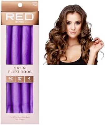 Red by Kiss Satin Flexi Heatless Curling Rods, Damage Free & Frizz Free No Heat Soft Curls, Silky Satin to Prevent Breakage, Comfortable Pin-Free Styling, Gentle Rollers for All Hair Types - Image 4