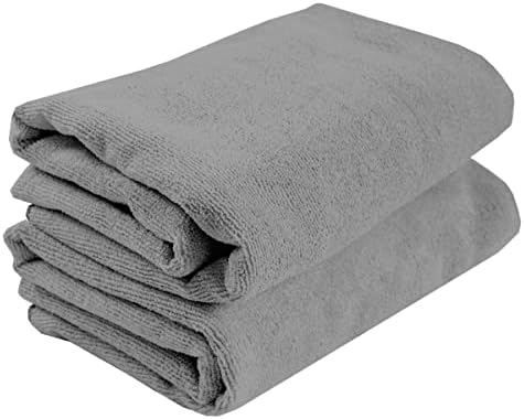 Ritz Embroidered Microfiber Pet Towel, Large, Paw Spa Gray, 2 Towel Set by RITZ