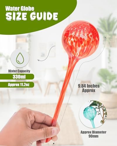 Iridescent Self Watering Globes, Glass Rainbow Plant Watering Globes, Self Watering Planter Insert, Automatic Plant Waterer Indoor (Large-6 Pcs Multi-Color) - Image 2