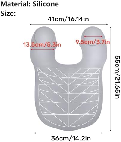 Waterproof Silicone Hair Cutting Guide Collar with Guidelines, Gray - Image 2