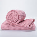 Luxury Organic Japanese Cotton Waffle Bath Towel | Thick, Absorbent, Quick Dry Bathroom Towels for Shower, Sauna, Onsen| Hotel & Spa Quality, Gift-Ready (Sakura Pink, Bath Sheet (2 Pack)) by KOSMU