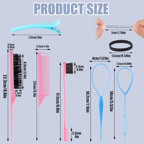 Rubber Bands and Hair Styling Tools Set: 1500 Pcs Elastic Hair Ties with Organizer Box, Baby/Toddler Hair Accessories Gift for Women and Kids - Image 3