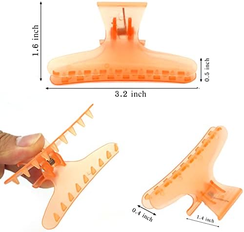 Ondder Hair Clips for Styling - Orange Butterfly Claws Clamps Pro Salon Clips for Cutting, Coloring, and Hair Accessories for Women Girls - Image 2
