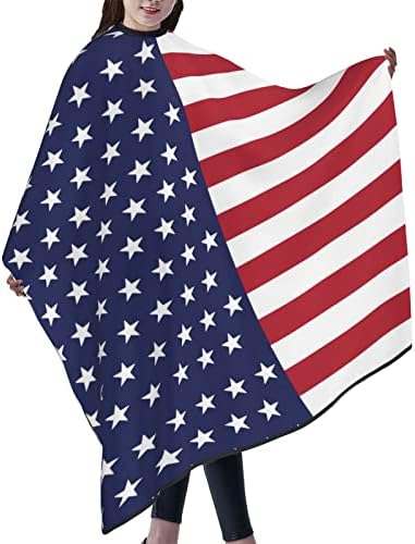 American Flag Barber Cape Hair Cutting Cape Patriotic USA Haircut Cape Hair Cape Apron Barber Supplies Salon Capes For Clients Men Women - Image 2