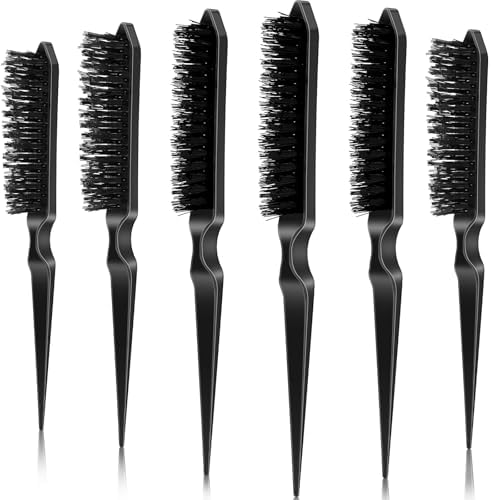 Yaomiao 6 Pack Teasing Brushes 3 Row Combs,Black by Yaomiao