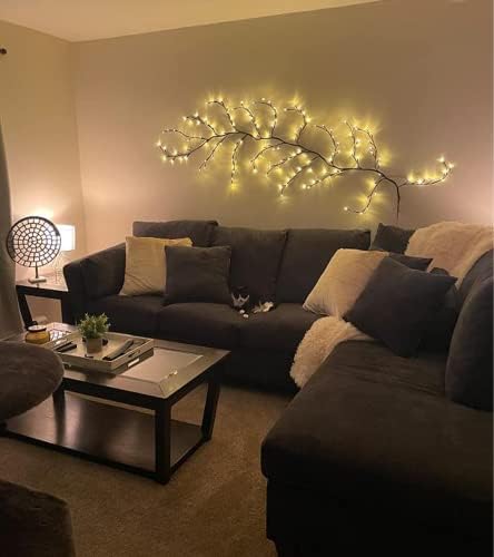 The Lighted Willow Vine Plants for Living Room Decor,LKGOOD Christmas Decorations, Light Trees with 144 LEDs Plug in for Decoration Inside(1PCS Black) - Image 4